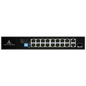 Scoop 16 Port Fast Ethernet PoE 150W 2 Gigabit 1SFP Switch