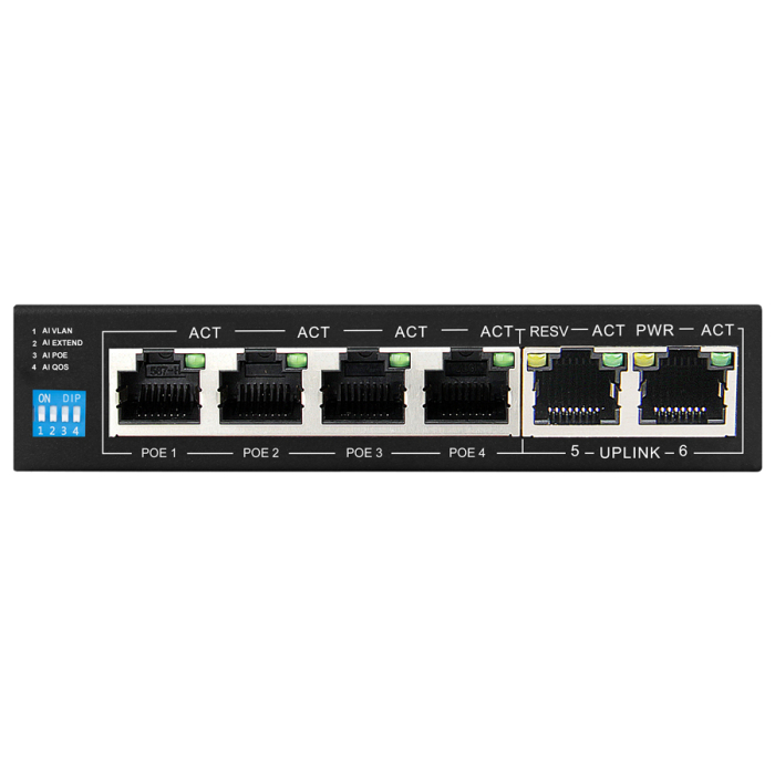 Scoop 6 Port Fast Ethernet 4 PoE 60W Switch